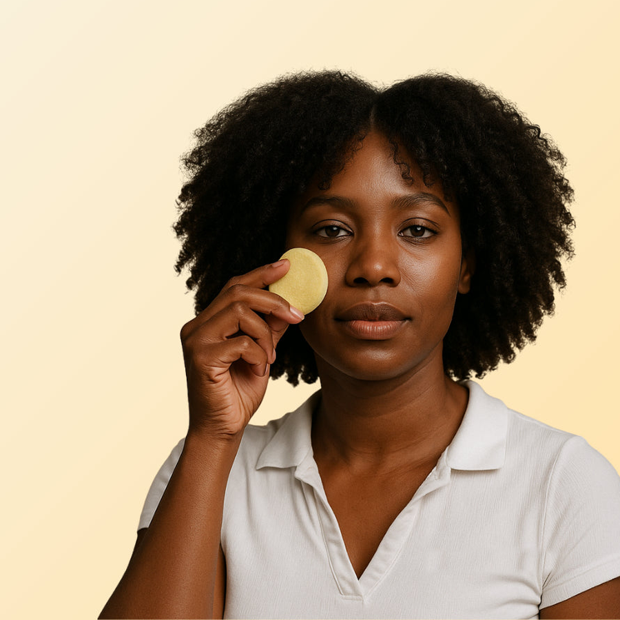 Femme au teint uniforme, routine anti-taches