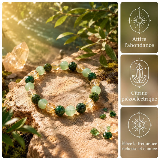 Bracelet Abondance Curmana — attire l’abondance, citrine piézoélectrique