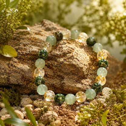 Le bracelet Abondance Curmana posé sur la pierre